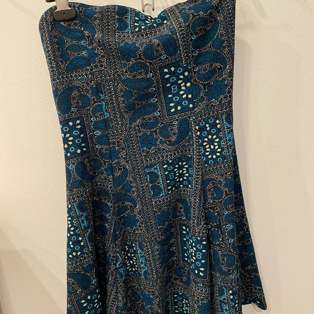 A Line Paisley Strapless Dress for middle school high school